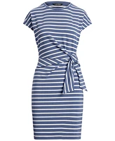 Lauren Ralph Women's Striped Tie-Front Jersey Dress