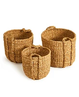 Seagrass Round Drum Baskets, Set Of 3