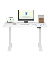 Flexispot E7-commercial 55 W Electric Adjustable Standing Desk, Rectangular Chipboard Top & Base, All White