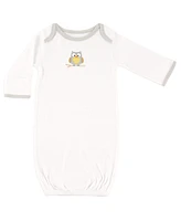 Luvable Friends Baby Boys Cotton Gowns, Owl, Preemie/Newborn