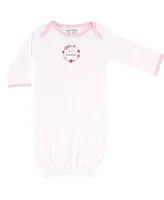 Luvable Friends Baby Girls Cotton Gowns, Pink Floral, Preemie/Newborn