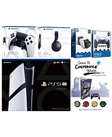 Sony Playstation 5 Pro Bundle with Black Pulse Headset, Extra Edge Controller, Fps Grip Kit, Dual Charge Dock and MightySkins Decal Voucher Plus 1 Yea