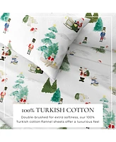 Linery & Co. Christmas Turkish Cotton Double-Brushed Flannel Bed Sheet Set