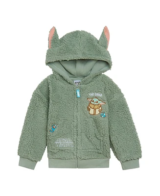 Star Wars Toddler Boys The Mandalorian Grogu Cozy Sherpa Cosplay Hoodie