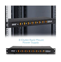 Pyle 8 Outlet Rack Mount Power Supply Center with Individual Outlet Switches