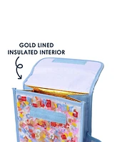 Packed Party Little Letters Confetti Lunch Bag, Blue, 10.5in x 8.5in x 4.5in
