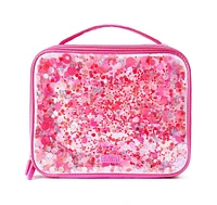 Packed Party Purple Confetti Lunchbox Cute, Soft Insulated Lunch Bag Lunch Box Cooler Fits a Water Bottle, Ice Packs for Cold Food, or Hot Food (Pink