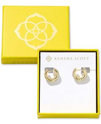 Kendra Scott 14k Gold-Plated Small Pave Huggie Hoop Earrings, 0.62"