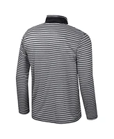 Colosseum Men's Black Ohio State Buckeyes Striped Quarter-Zip Sweatshirt