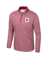 Colosseum Men's Crimson Indiana Hoosiers Striped Quarter-Zip Sweatshirt