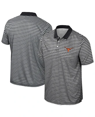 Colosseum Men's Black Texas Longhorns Striped Polo Shirt