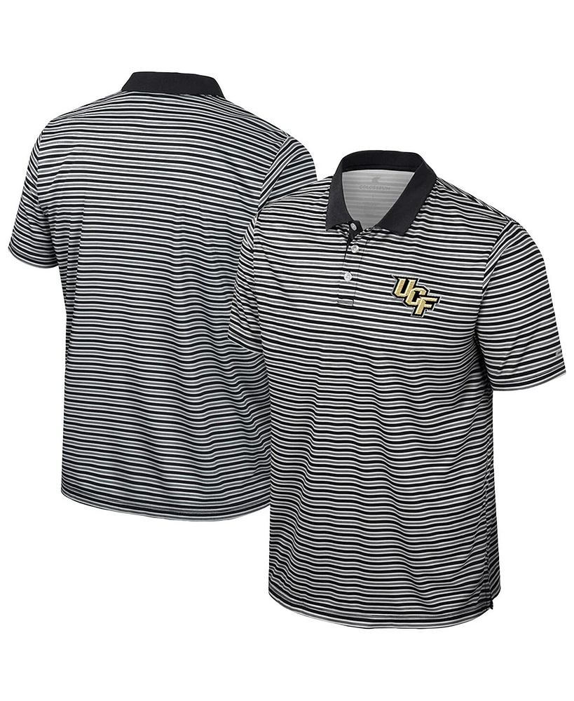 Colosseum Men's Black Ucf Knights Striped Polo Shirt