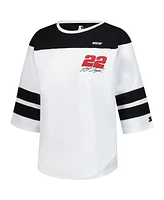 Starter Women's White Joey Logano Grand Slam 3/4-Sleeve T-Shirt