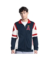 Starter Men's Navy/Red California Angels Contender Tricot Full-Zip Track Jacket