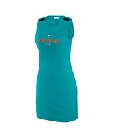 Wear by Erin Andrews x Gracie Hunt Women's Aqua Miami Dolphins Ribbed Tank Dress