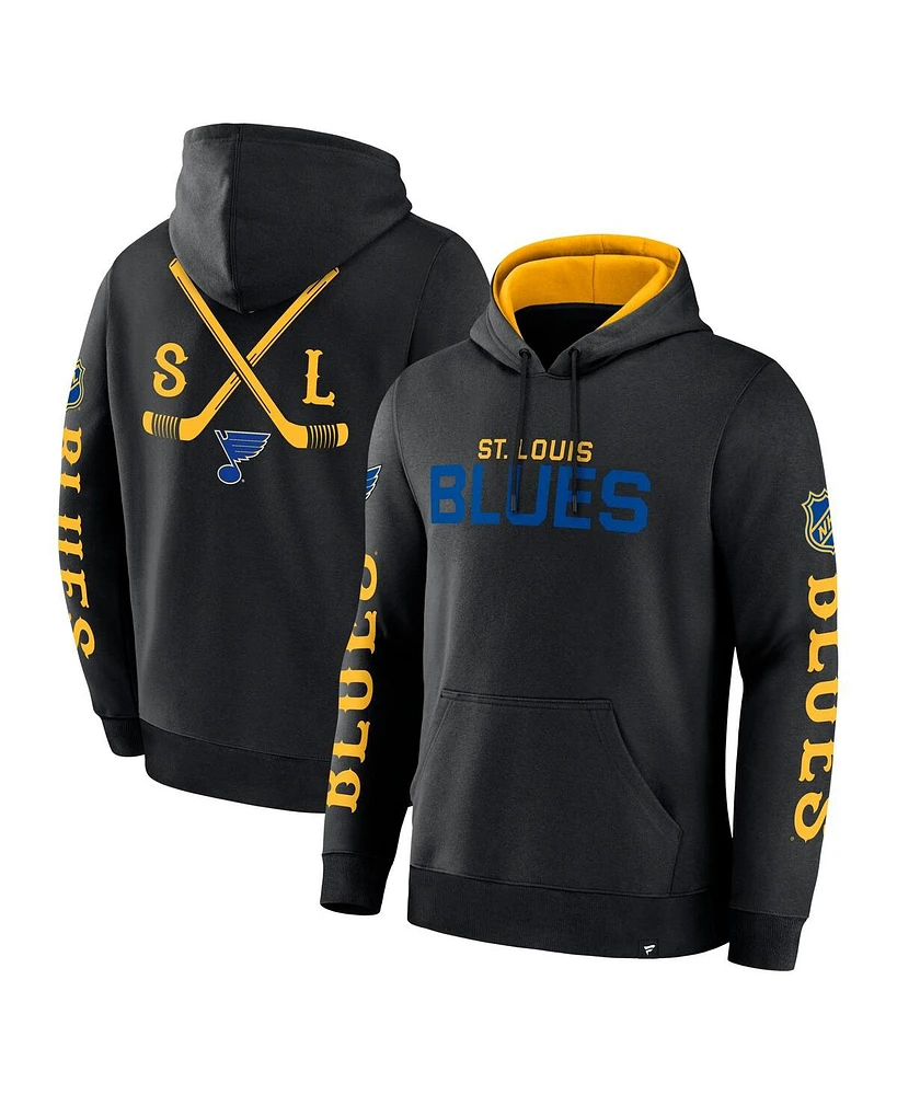 Fanatics Men's Black St. Louis Blues Big City Legacy Fleece Pullover Hoodie