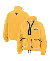 Wear by Erin Andrews Women's Gold Nashville Predators Polar Fleece Half-Zip Jacket
