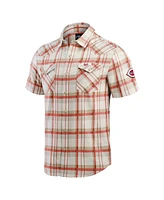 Fanatics Men's Red Cincinnati Reds Plaid Full-Snap Shirt