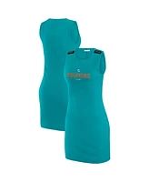 Wear by Erin Andrews x Gracie Hunt Women's Aqua Miami Dolphins Ribbed Tank Dress
