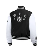 Wear by Erin Andrews Women's Black/White Nfl Varsity Full-Zip Jacket
