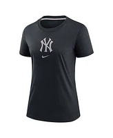 Nike Women's Navy New York Yankees Authentic Collection Early Work Tri-Blend T-Shirt