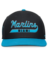 Nike Men's Black/Blue Miami Marlins Pro Performance Snapback Hat