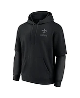 Fanatics Men's and Women's Black New Orleans Saints Sleek Elements Pullover Hoodie