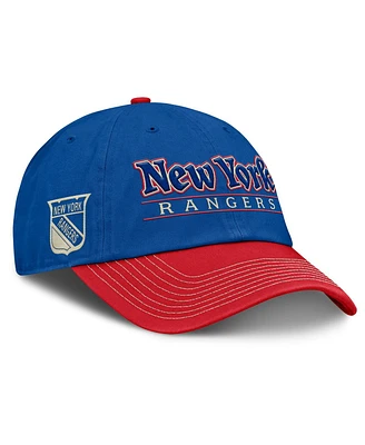 Fanatics Men's Blue/Red New York Rangers Heritage Home Ice Two-Tone Adjustable Hat
