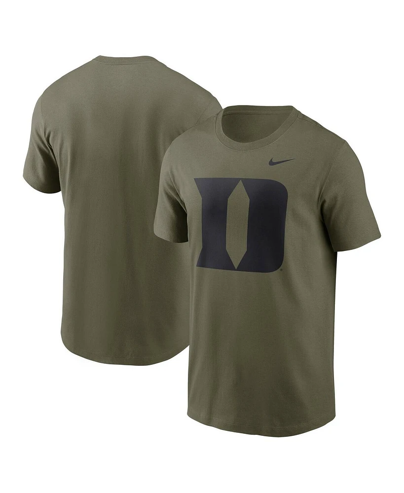 Nike Men's Olive Duke Blue Devils 2024 Military Appreciation Tonal Logo Performance T-Shirt