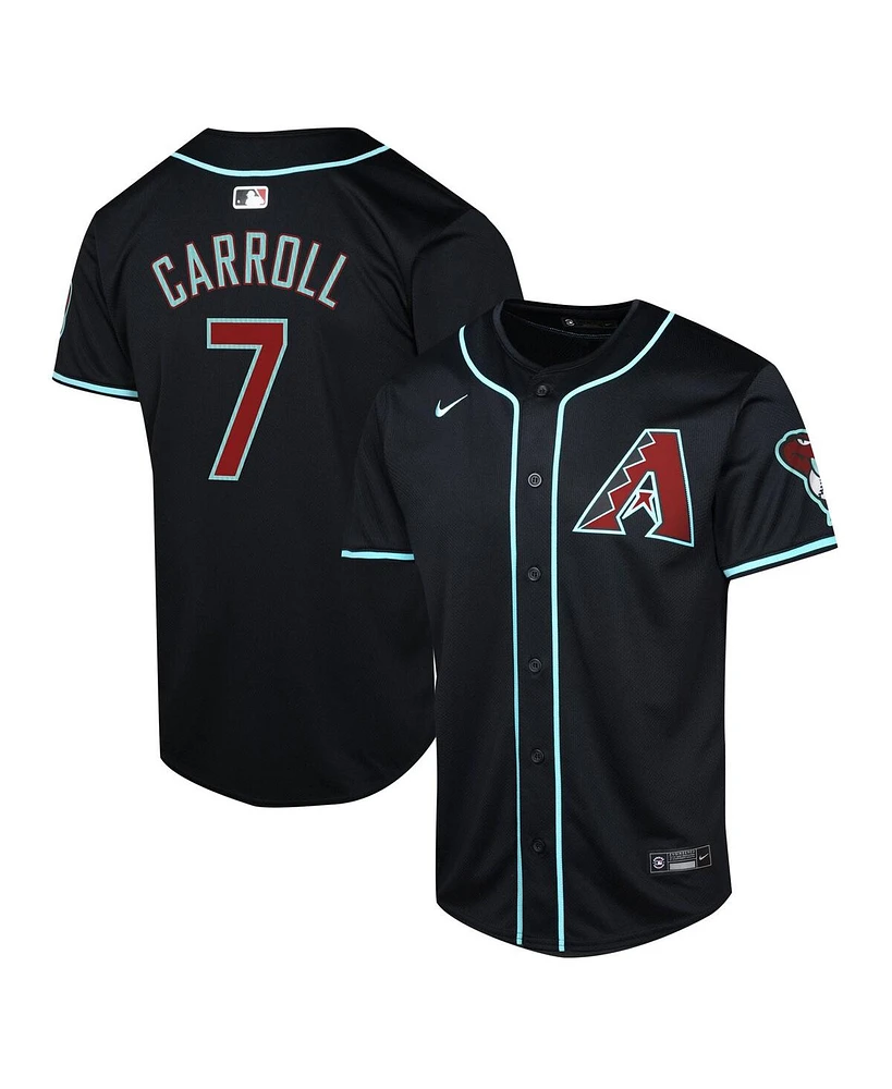 Nike Big Boys and Girls Corbin Carroll Black Arizona Diamondbacks Alternate Limited Player Jersey