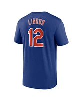 Nike Men's Francisco Lindor Royal New York Mets Legend Name Number Performance T-Shirt
