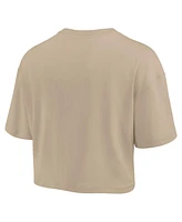 Fanatics Women's Khaki Memphis Grizzlies Elements Super Soft Boxy Cropped T-Shirt