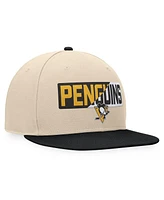 Fanatics Men's Cream/Black Pittsburgh Penguins Goalazo Snapback Hat