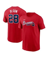 Nike Men's Matt Olson Red Atlanta Braves Fuse Name Number T-Shirt
