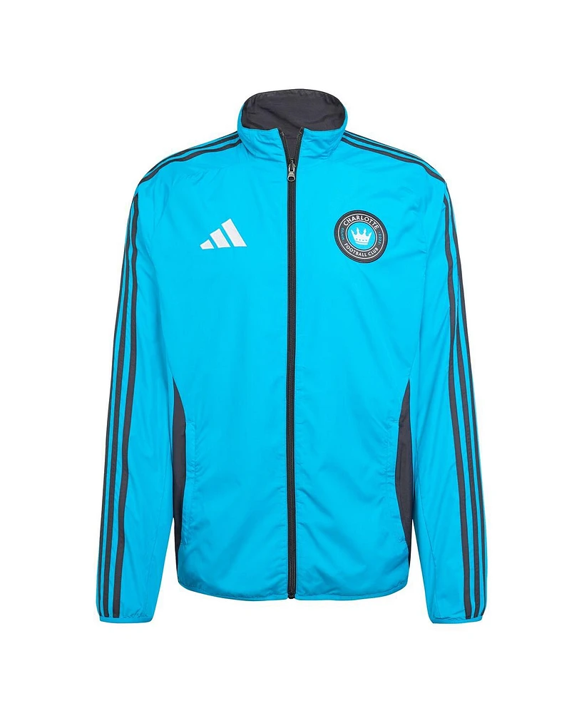 Adidas Men's Blue/Black Charlotte Fc 2025 Anthem Reversible Full-Zip Jacket