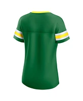 Fanatics Women's Green Oregon Ducks Iconic Athena Lace-Up T-Shirt
