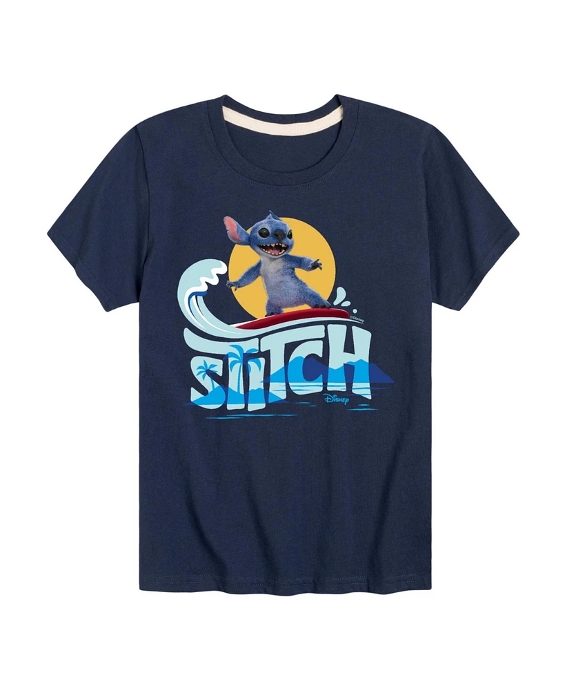 Hybrid Big Boys Lilo Stitch Live Action Wave Graphic T-Shirt