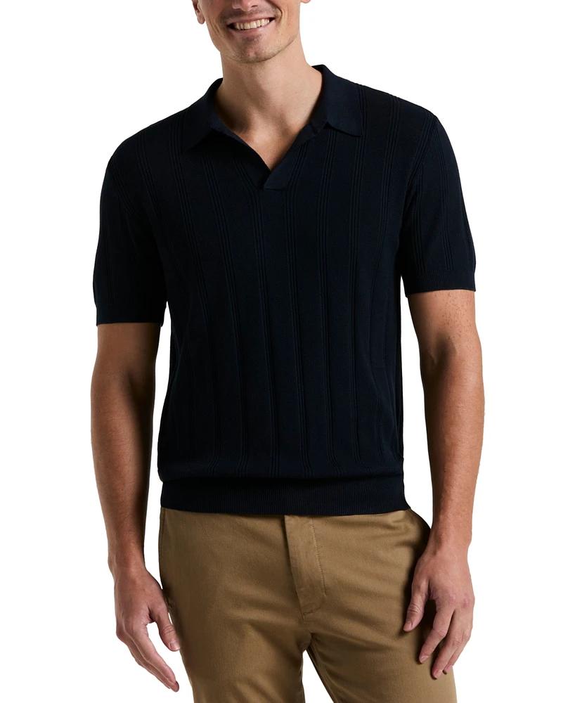 Perry Ellis Men's Johnny Collar Stripe Polo Shirt