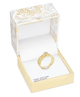Charter Club Gold-Tone Cubic Zirconia Triple-Row Band Ring, Exclusively at Macy's