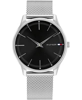 Tommy Hilfiger Men's Quartz Silver-Tone Stainless Steel Bracelet Watch Set, 40mm
