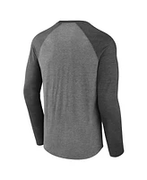 Fanatics Men's Gray Oklahoma Sooners Ball Drop Tri-Blend Raglan Long Sleeve T-Shirt