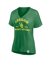 Fanatics Women's Green Oregon Ducks True Classics Slub Flowy V-Neck T-Shirt