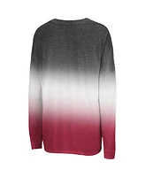 Colosseum Women's Black Indiana Hoosiers Winkle Dip Dye Long Sleeve T-Shirt