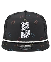 New Era Men's Black Seattle Mariners Gummy Golfer Trucker Adjustable Hat