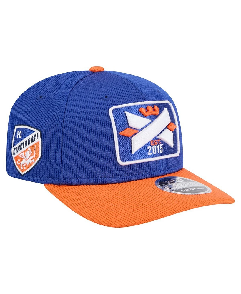 New Era Men's Blue/Orange Fc Cincinnati 2025 Jersey Hook 9SEVENTY Stretch-Snap Hat