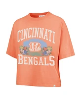 '47 Brand Women's Orange Cincinnati Bengals Florentina Montauk Cropped T-Shirt
