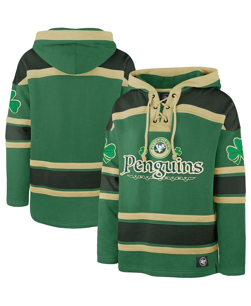 '47 Brand Kelly Green Pittsburgh Penguins St. Patrick's Day McLucky Superior Lacer Pullover Hoodie