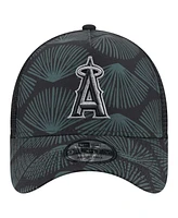 New Era Men's Black Los Angeles Angels 9FORTY A-Frame Trucker Adjustable Hat