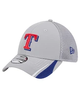 New Era Men's Gray Texas Rangers Linear 39THIRTY Flex-Fit Hat