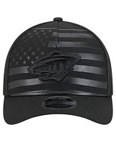 New Era Men's Black Minnesota Wild Game Day Stealth Flag 9FORTY A-Frame Adjustable Hat